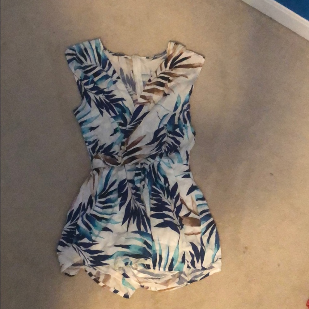 Floral white romper